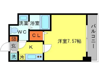 SERENITE日本橋SUD(1K/3階)の間取り写真