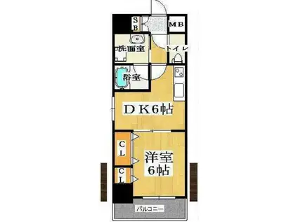 CITY SPIRE難波南(1DK/3階)の間取り写真