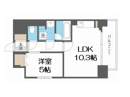 ウルバーノ イリス(1LDK/9階)の間取り写真