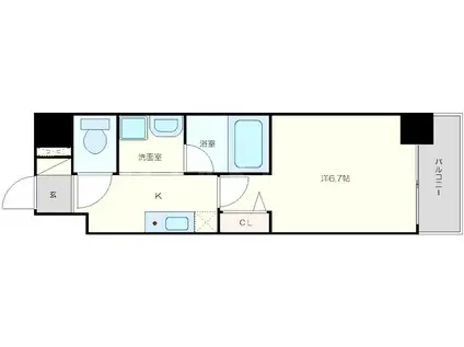 リレイション大国(1K/9階)の間取り写真