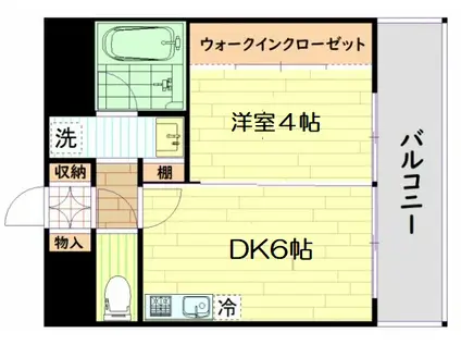 エステムコート難波Ⅵエント(1DK/7階)の間取り写真