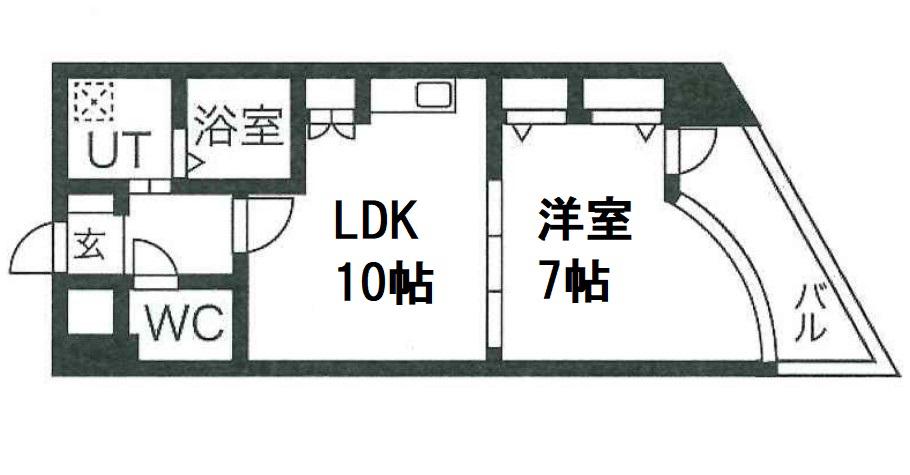 S-RESIDENCE 学園坂(1LDK/12階)の間取り写真
