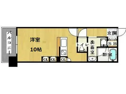 CITY SPIRE難波ウエスト(ワンルーム/4階)の間取り写真