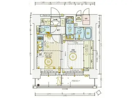 エステムコート難波Ⅵエント(1DK/13階)の間取り写真