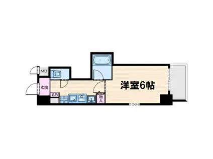 エステムコート大阪城南II(1K/8階)の間取り写真