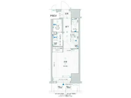 ジュネーゼグラン本町イースト(1K/9階)の間取り写真