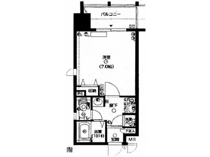 ジュネーゼ大阪城南(1K/9階)の間取り写真