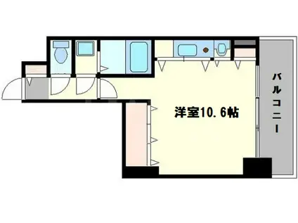 リーガル北心斎橋(ワンルーム/10階)の間取り写真