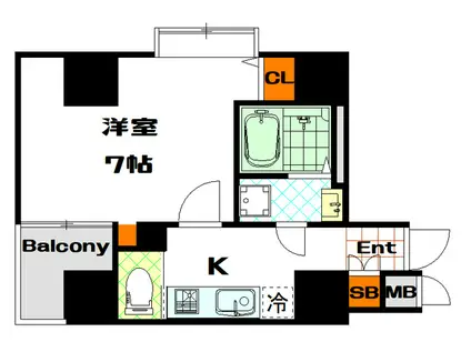 フォーチュン心斎橋イースト(1K/5階)の間取り写真