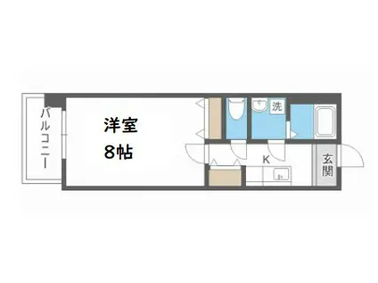 ドゥエリング上汐(1K/7階)の間取り写真