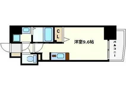 アクアプレイス南堀江(ワンルーム/2階)の間取り写真