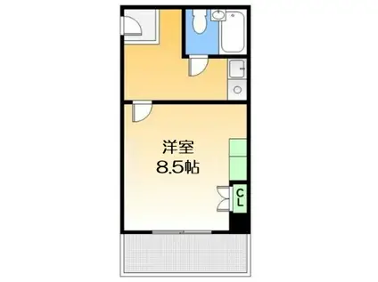 ハイツ西村(1K/8階)の間取り写真