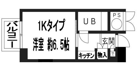 シャンテジョイフル(1K/5階)の間取り写真
