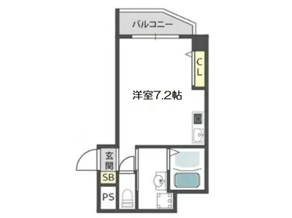 グランパシフィック芦原橋駅前(ワンルーム/8階)の間取り写真