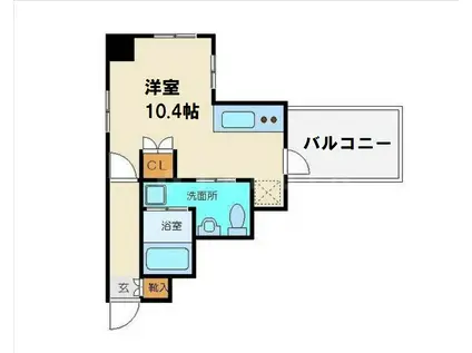 ヴィラタワー谷町(1K/2階)の間取り写真