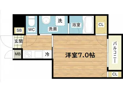 キャピトル大手通(1K/14階)の間取り写真