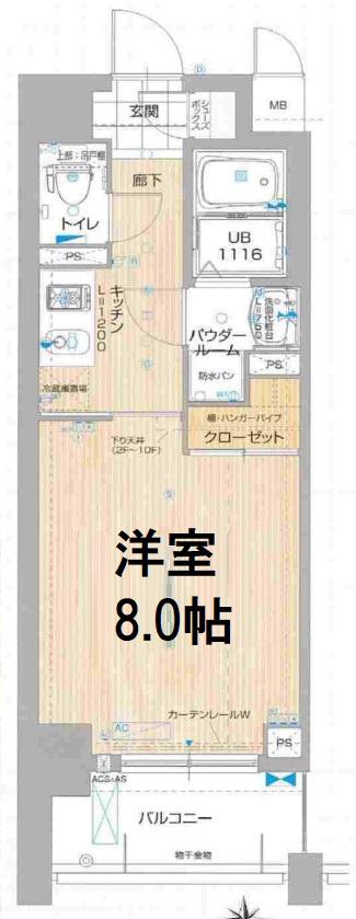 エイペックス新大阪(1K/3階)の間取り写真