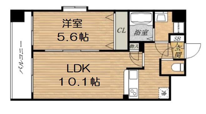 アーバネックス・谷町(1LDK/4階)の間取り写真