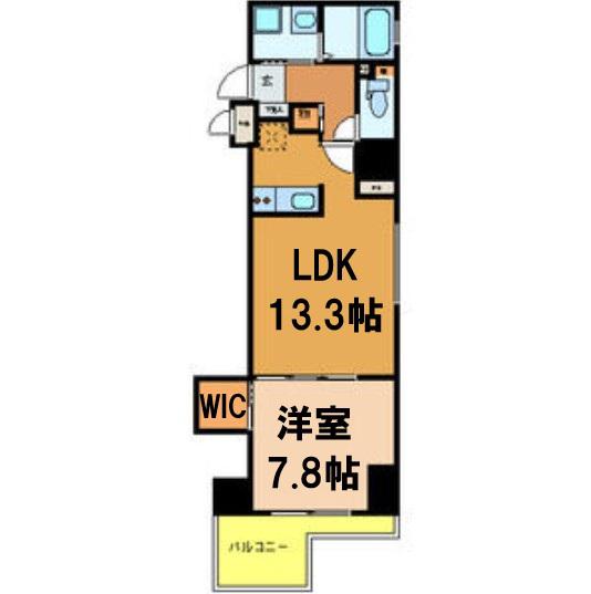 パウゼ堺筋(1LDK/15階)の間取り写真