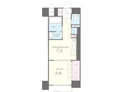 セイワパレス大手通(1DK/7階)の間取り写真