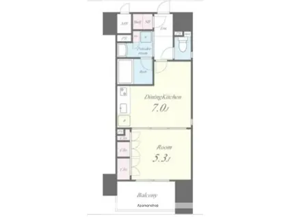 セイワパレス大手前西(1DK/2階)の間取り写真