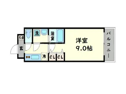 スプランディッド淀屋橋DUE(1K/10階)の間取り写真