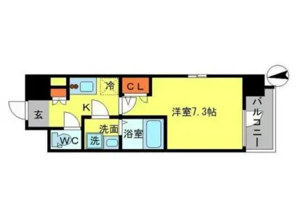 エスリード難波サウス(1K/12階)の間取り写真