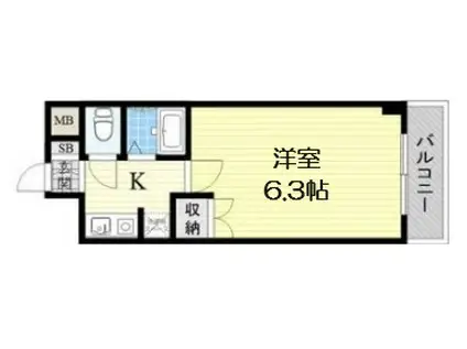 VERGER ZENSHIN(1K/7階)の間取り写真