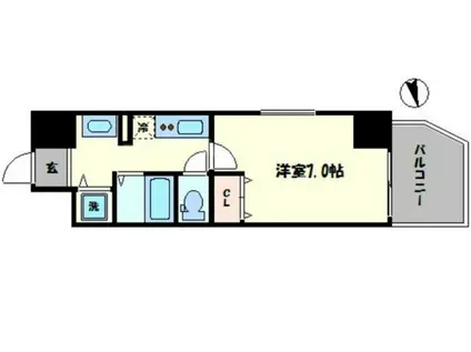 ジュネーゼグラン難波ミラージュ(1K/4階)の間取り写真