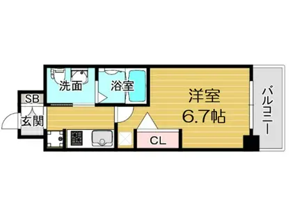 エステムコート阿波座プレミアム(1K/8階)の間取り写真
