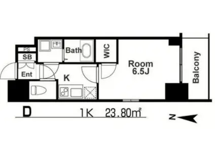 エスリード本町レジデンス(1K/2階)の間取り写真
