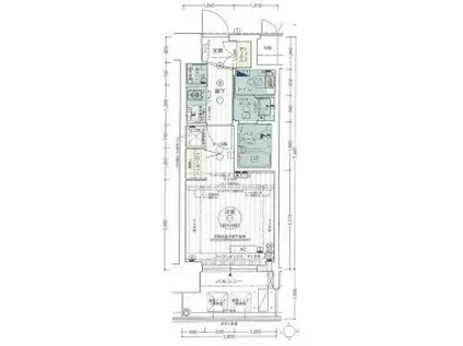 エステムコート難波Ⅴブロード(1K/14階)の間取り写真