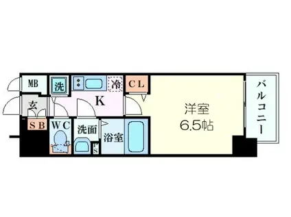プレサンスOSAKA DOMECITYワンダー(1K/9階)の間取り写真
