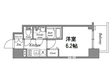 エスリード中之島ザ・コア(1K/3階)の間取り写真