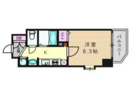 プレサンス梅田北パワーゲート(1K/10階)の間取り写真