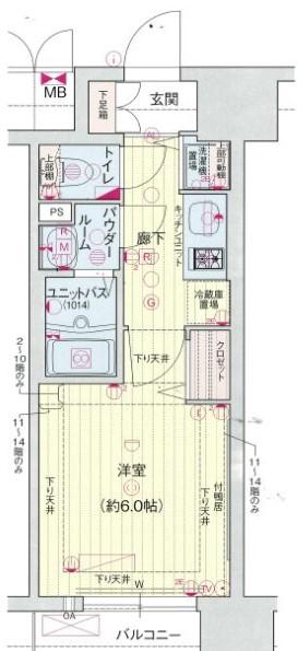 プレサンス梅田東ディアロ(1K/4階)の間取り写真