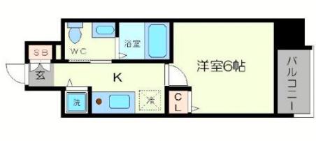 エスリード新大阪ノース(1K/2階)の間取り写真