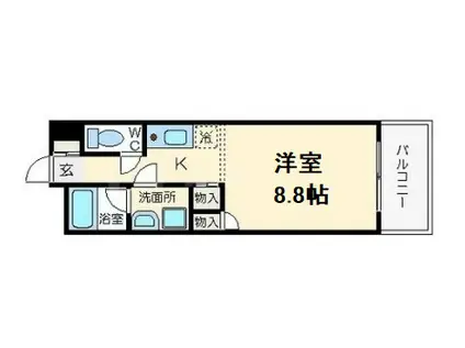 パークハイムうつぼ(1K/2階)の間取り写真