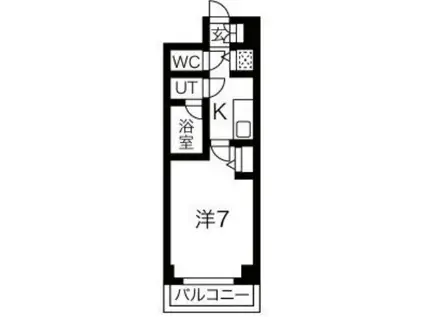 エスライズ堺筋本町(1K/2階)の間取り写真