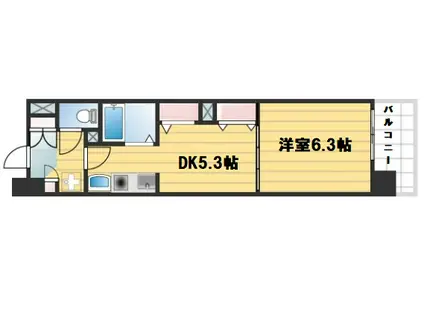 エスリード天満橋(1DK/6階)の間取り写真