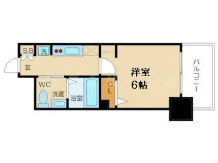 エステムプラザ大阪城パークフロント(1K/5階)の間取り写真