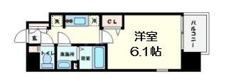 プレサンス松屋町ファステ(1K/11階)の間取り写真