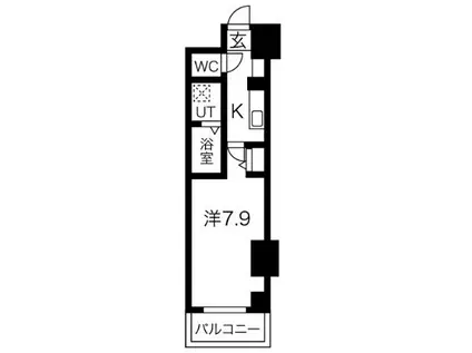 SWISS難波西(1K/11階)の間取り写真