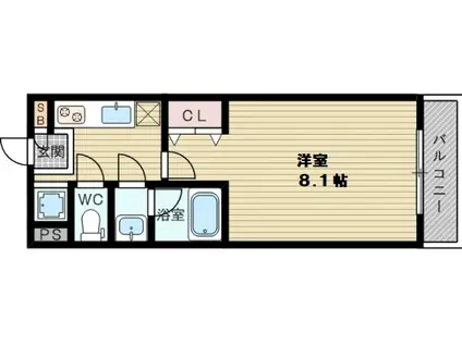 レジディア新大阪(1K/6階)の間取り写真