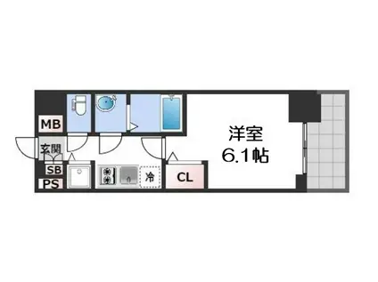 プレサンス難波フィネスト(1K/10階)の間取り写真