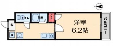 ビビッド北堀江(1K/5階)の間取り写真