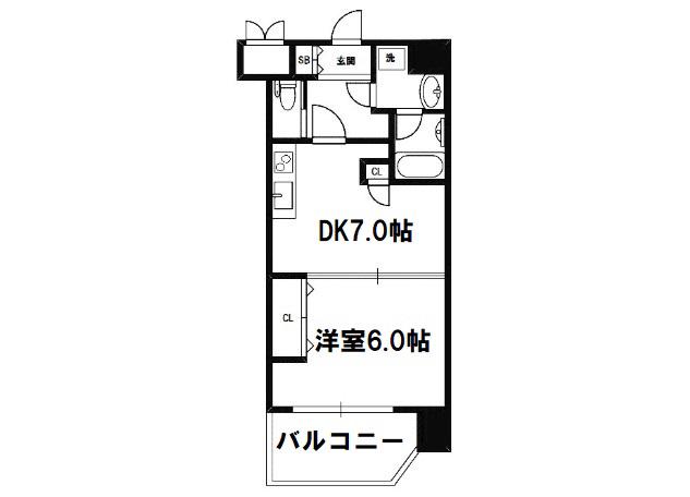 スプランディッド新大阪III(1DK/11階)の間取り写真
