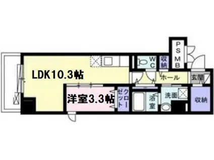 クレイン・レジデンス(1LDK/2階)の間取り写真