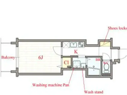 BONNY(1K/5階)の間取り写真