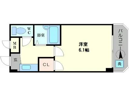 ラフォレスタ(1K/3階)の間取り写真